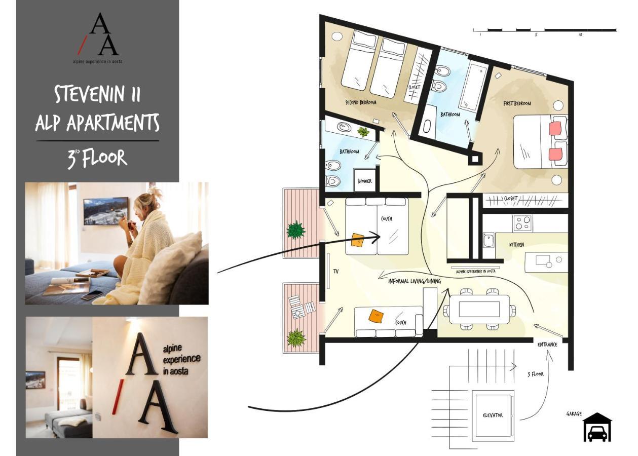 Alp Apartments Ski & Bike - Stevenin11 Aosta Bagian luar foto